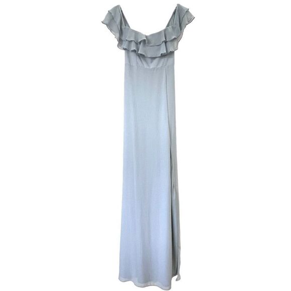 SHOW ME YOUR MUMU Women's Emma Ruffle Maxi Dress In Silver Sage Crisp Size XS NE - Picture 7 of 16